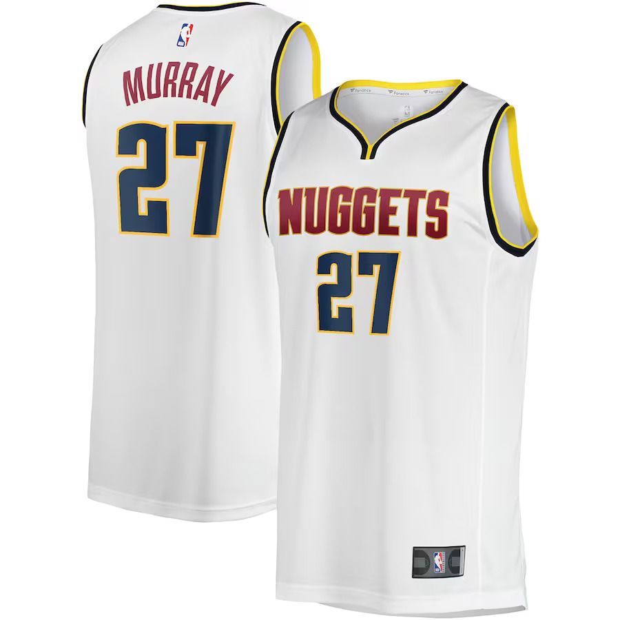 Men Denver Nuggets #27 Jamal Murray Fanatics Branded White Fast Break Player NBA Jersey->denver nuggets->NBA Jersey